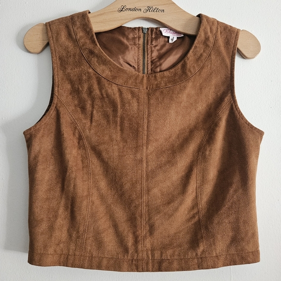 bloom Tops - Bloome Tan Faux Suede Tank Top Size 5